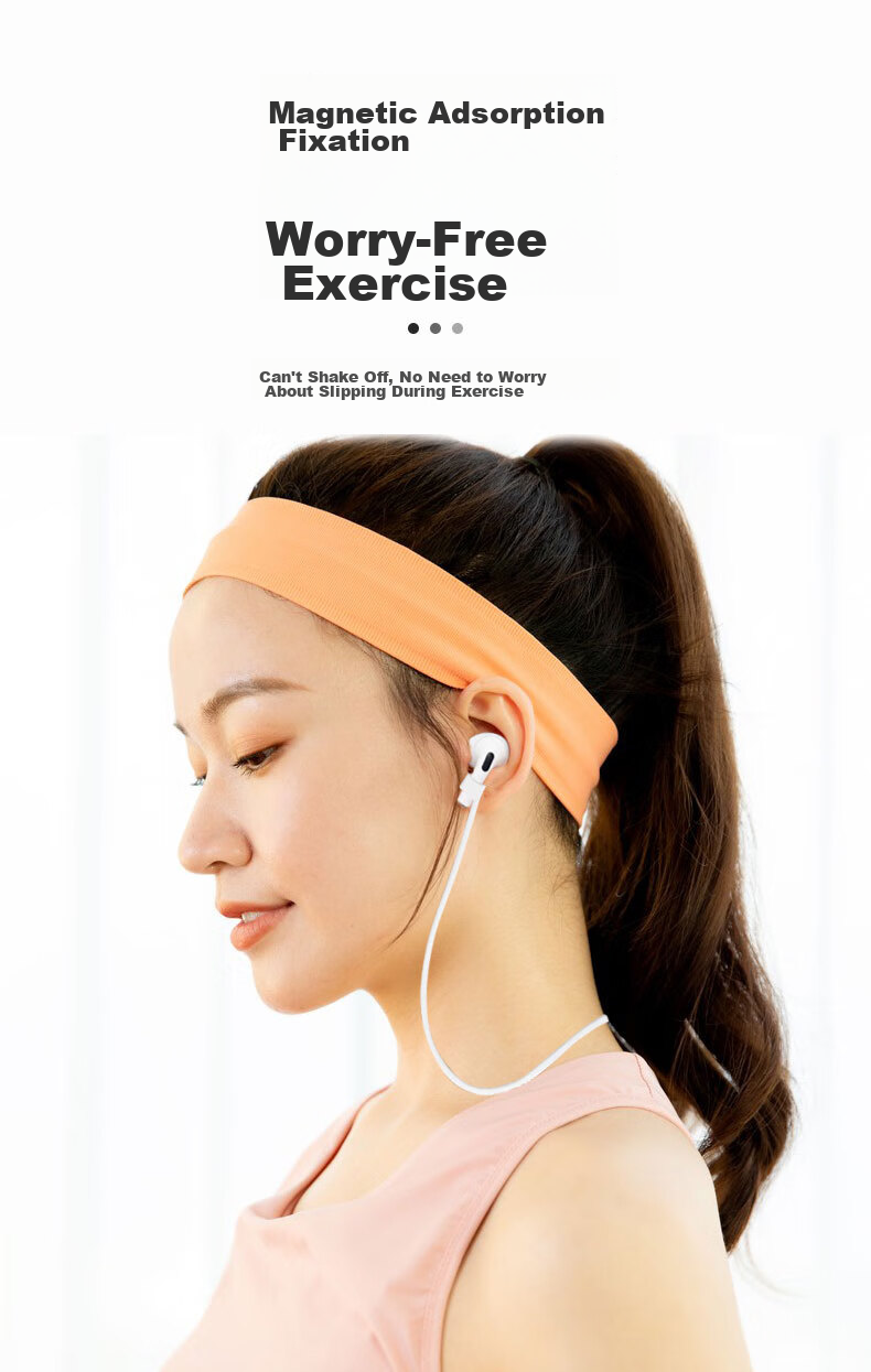 Магнитный противоскользящий ремешок KMaxAI для Apple AirPods 4/3/2 Pro, для беспроводных наушников, черный