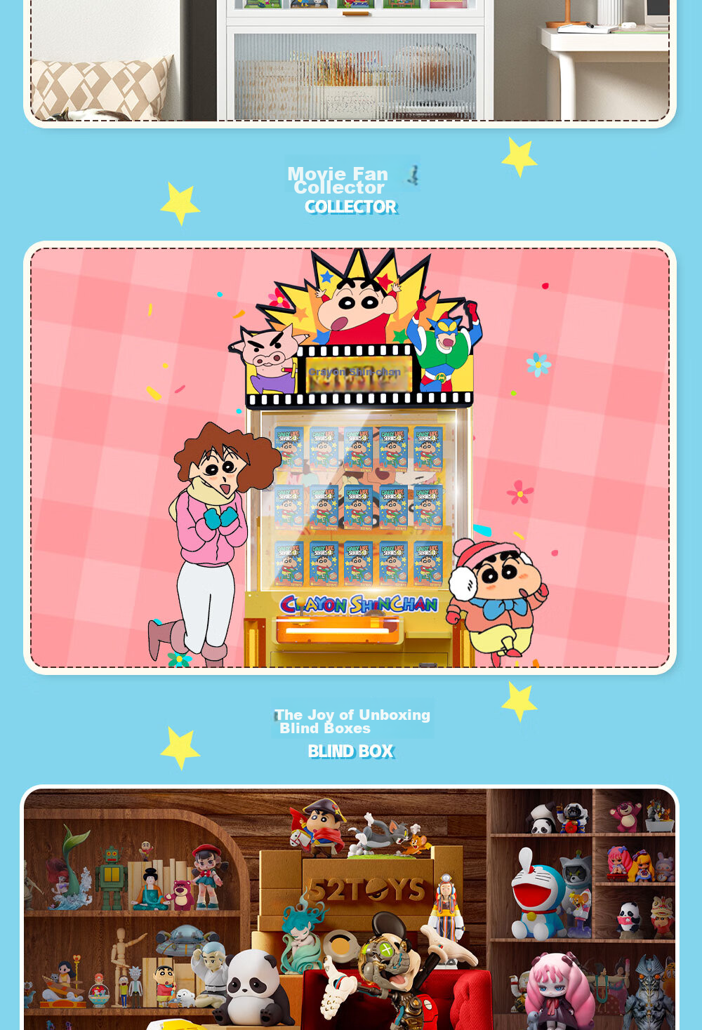 Набор фигурок 52TOYS "Crayon Shin-Chan Heart Dot Time", слепая коробка, 8 шт.