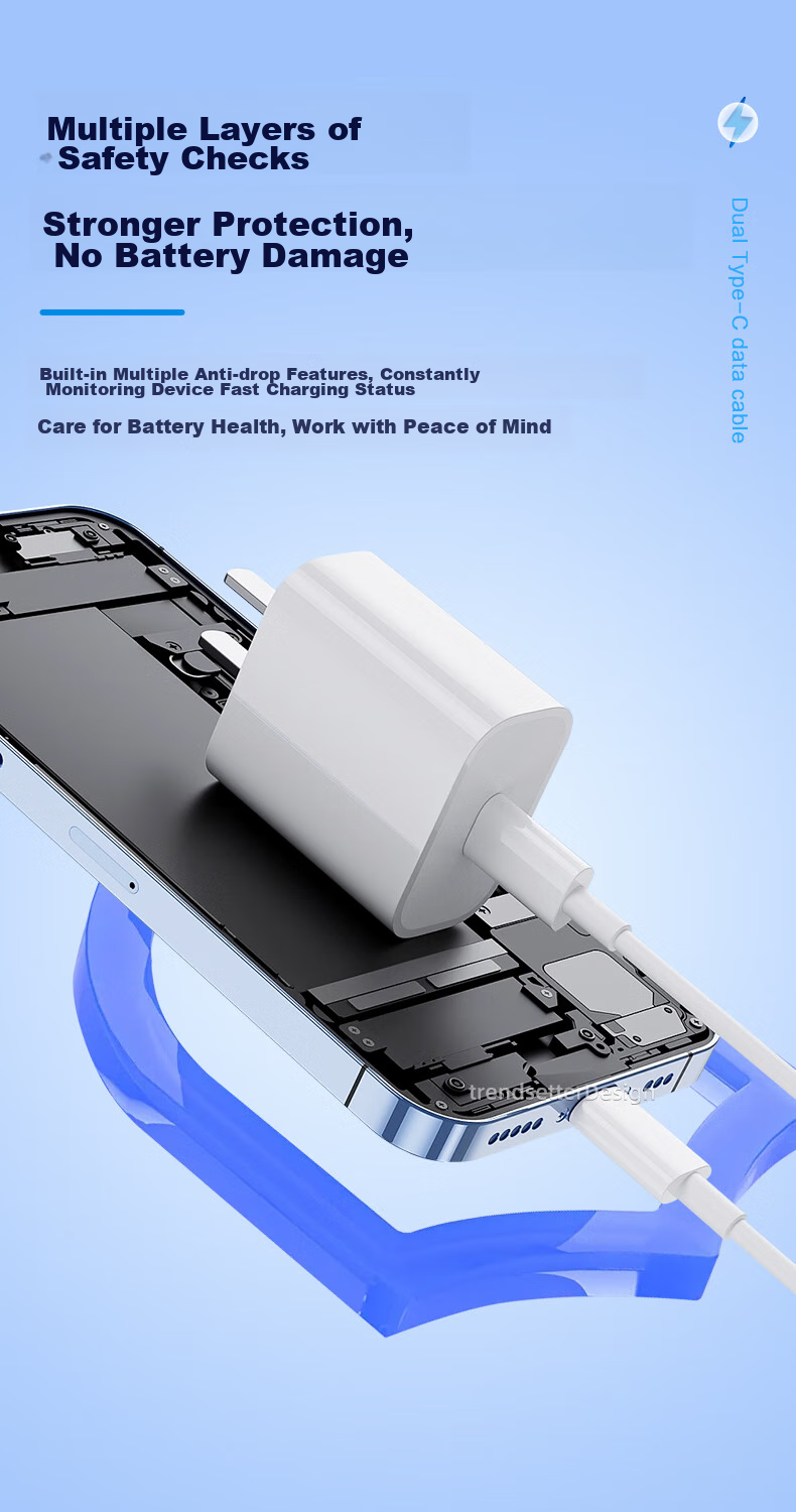Зарядное устройство Chaofan 20W PD для iPhone 15/16/17, блок питания и кабель Type-C