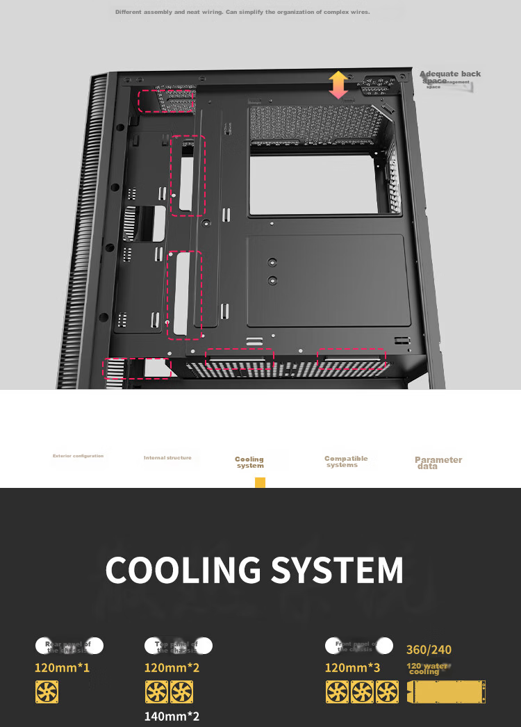 Компьютерный корпус PADO W5 Black, Midi-Tower, ATX/M-ATX/Mini-ITX, Черный
