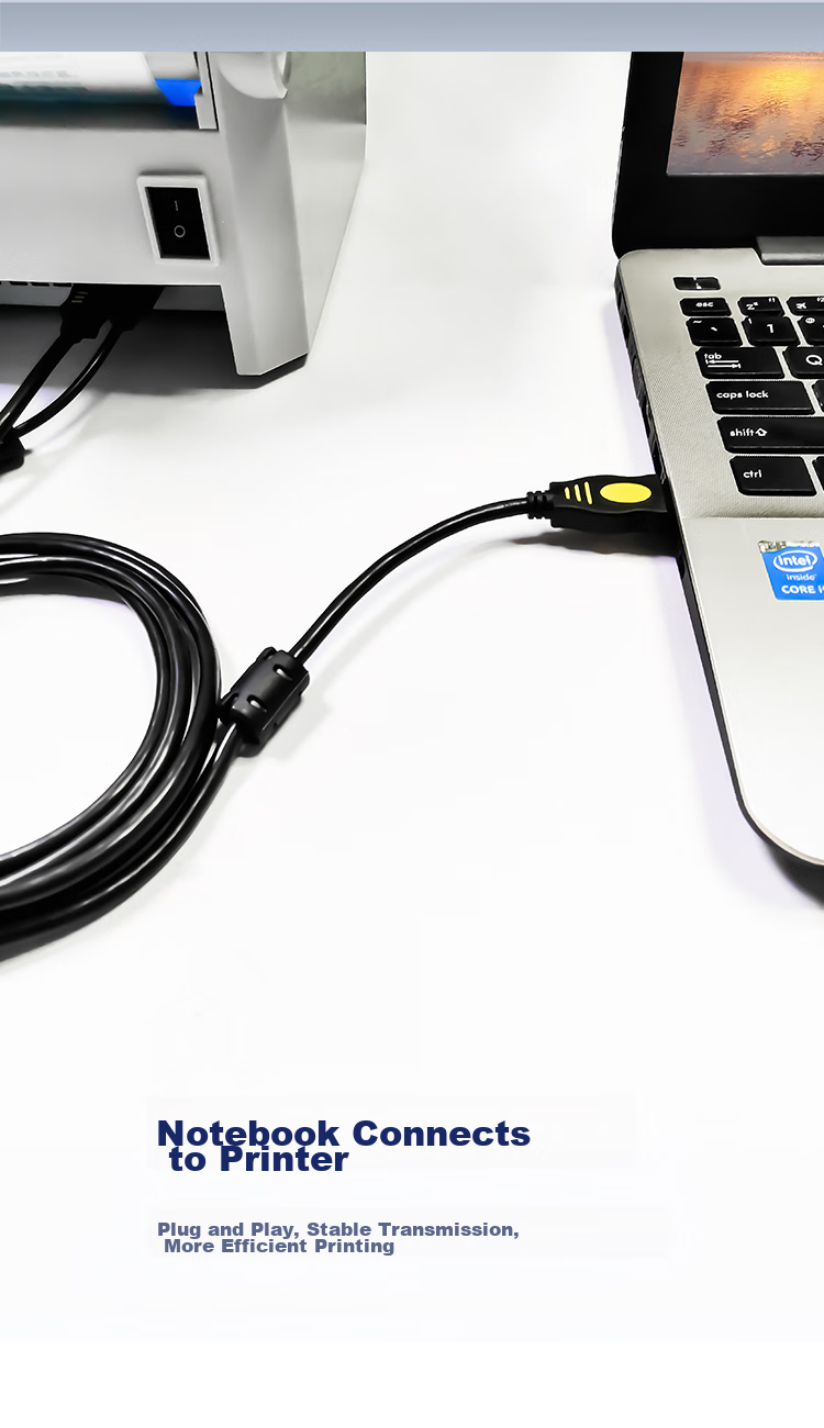 Кабель Jinghua USB 2.0 High-Speed Printer Cable, AM/BM, 5 метров, черный