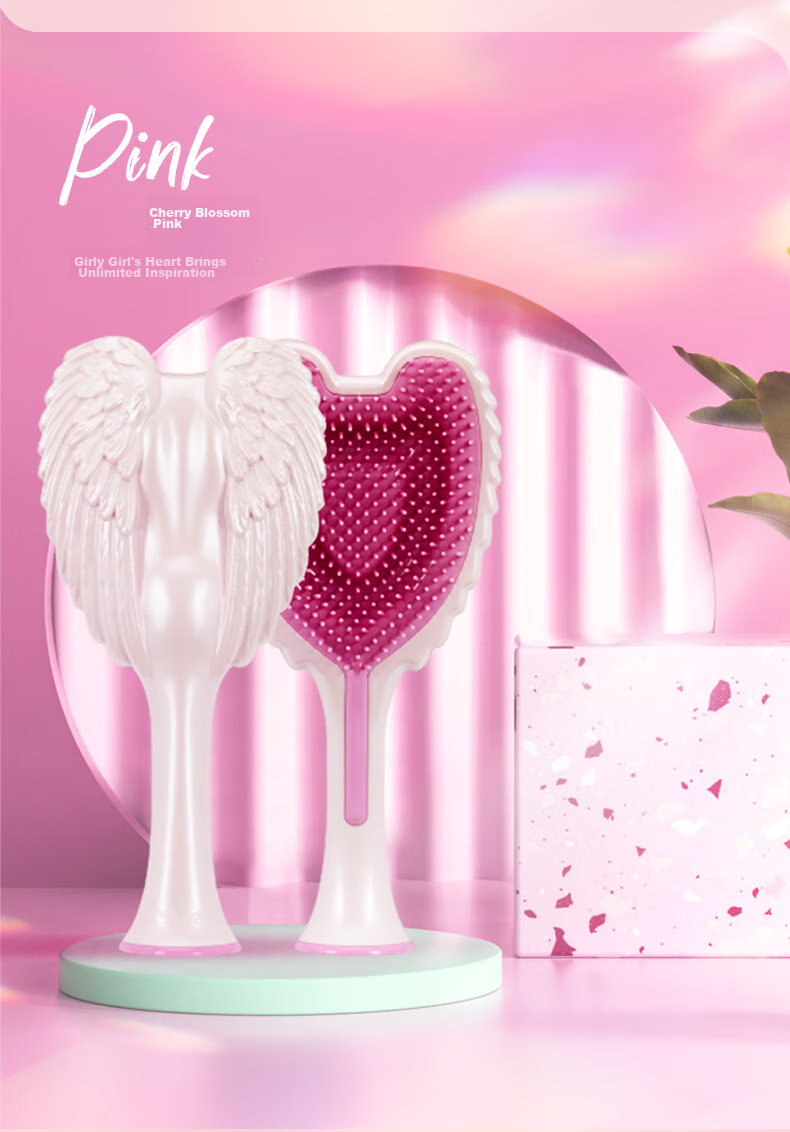 Расческа Tangle Angel, массажная, для укладки, для девочек, подарок на день рождения, цвет Вишневый цветущий персик
