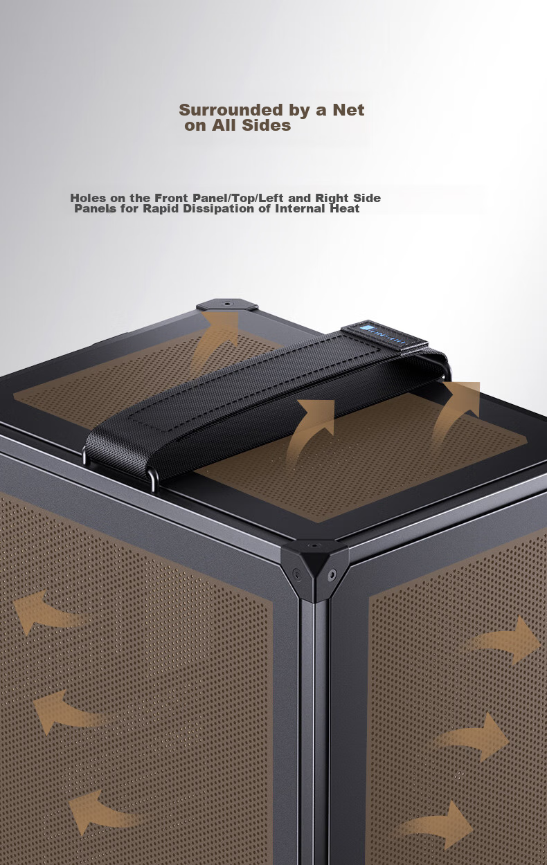 Корпус JONSBO C6 ITX Черный, Mini-ITX, ATX БП, 4 сетчатые панели, 3 вентилятора, Type-C