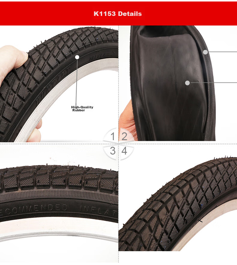 Комплект покрышек и камер Kenda K1029 для велосипеда, 20x1.5, с ниппелем Presta, бутилкаучук, противоскользящие, износостойкие, складные, для города, черные