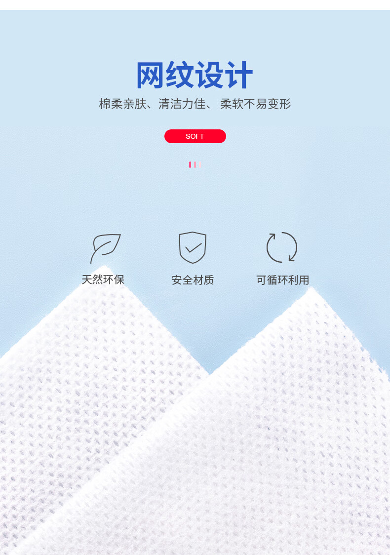 贝览得（beautyblend）洗脸巾一次性擦脸巾洗脸洁面巾纸 抽取式网纹300张【3盒装】