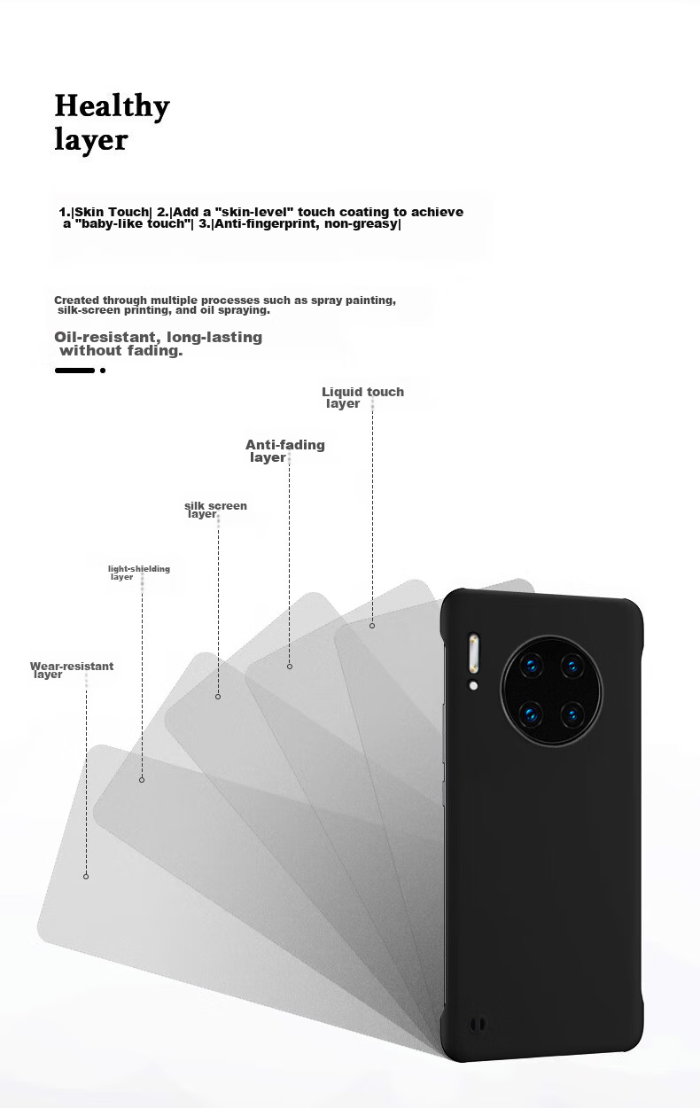 POZZO Чехол для Huawei Mate 30, ультратонкий матовый, безрамочный, противоударный, черный