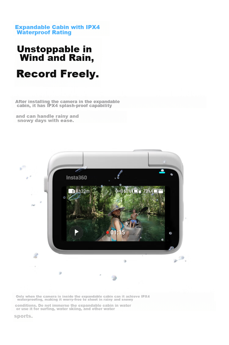 Экшн-камера Insta360 GO 3S 4K, водонепроницаемая, для влогов, спорта, 64 ГБ, Lingdongbai