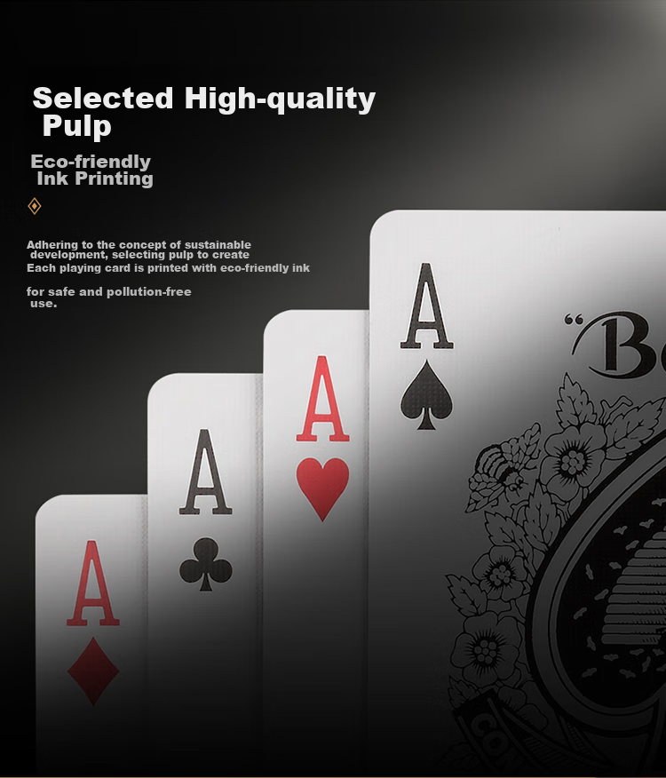 Колода игральных карт Bee Poker Cards, Техасский Холдем, широкие карты с черным сердечником, прочные, 12 колод (6 красных и 6 синих)