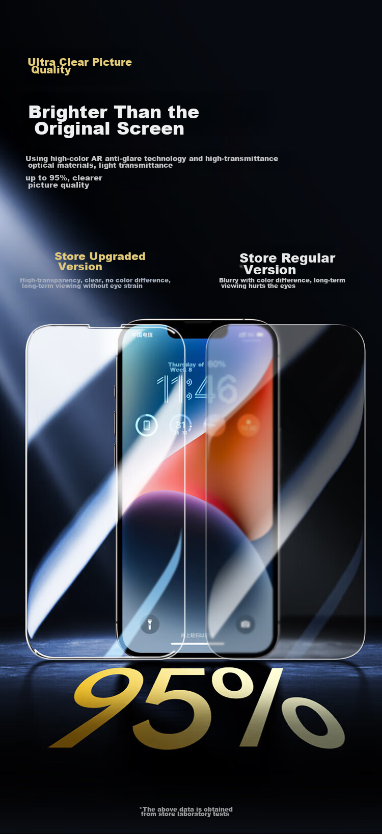 Защитное стекло KOOLIFE для iPhone 14 Pro Max, 2 шт., ультратонкое, полное покрытие, HD, антибликовое, противоударное