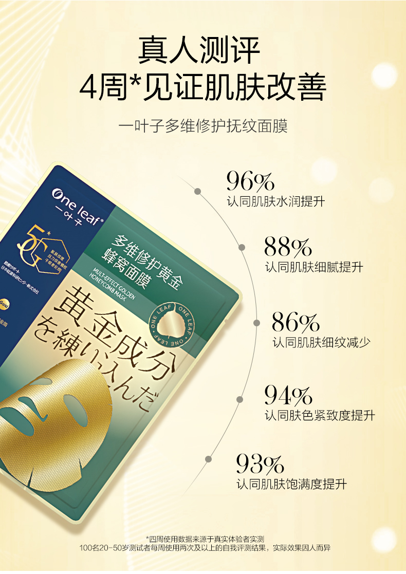 一叶子（One leaf）面膜护肤品补水保湿滋润男女学生官方 【紧致抗皱】胶原紧致面膜20片