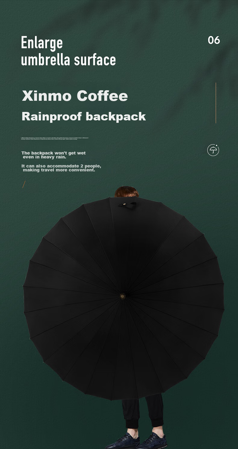VONLILIENFELD Feilaidelong-Handle Umbrella, 24-Rib Straight Pole Umbrella, Heavy Rain And Wind-Resistant, Automatic Retro Double-Person Umbrella, Extra-Sturdy Large Umbrella
