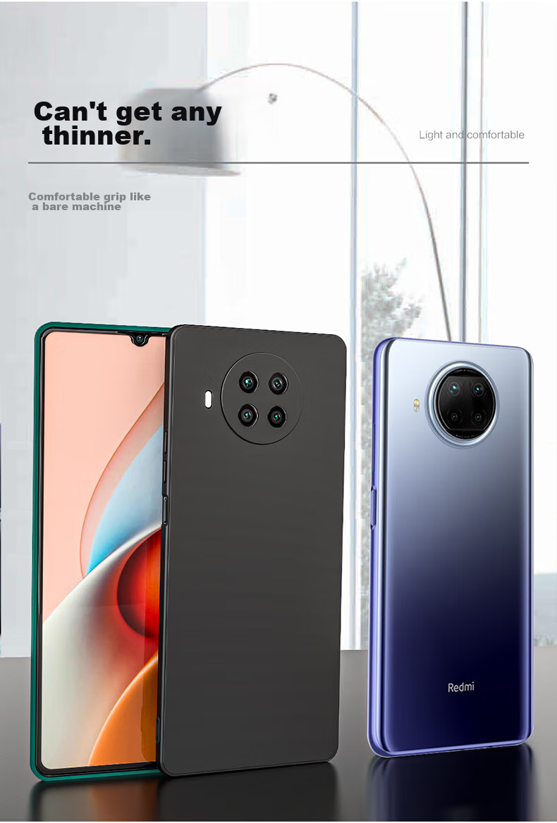 Чехол HotFire для Xiaomi Redmi Note 9 Pro, защита объектива, матовый силикон, противоударный, лавандовый серый