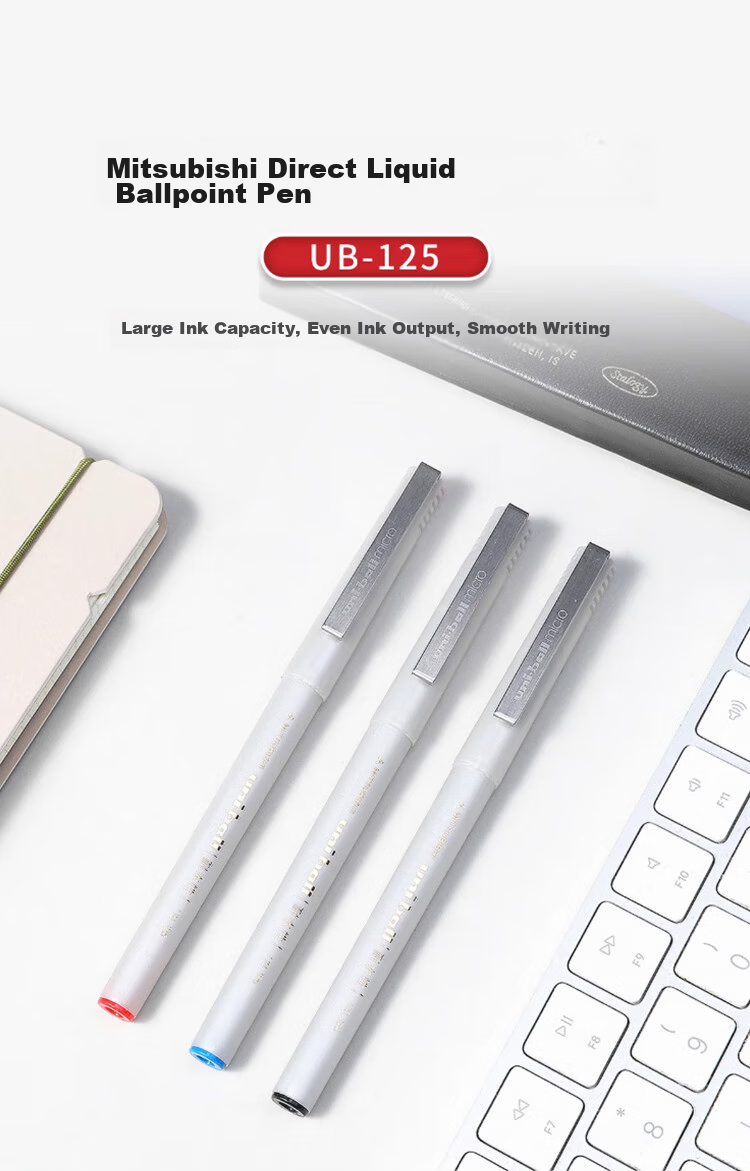 Гелевая ручка Uni-ball UB-125, 0.5 мм, черная, набор 12 шт.