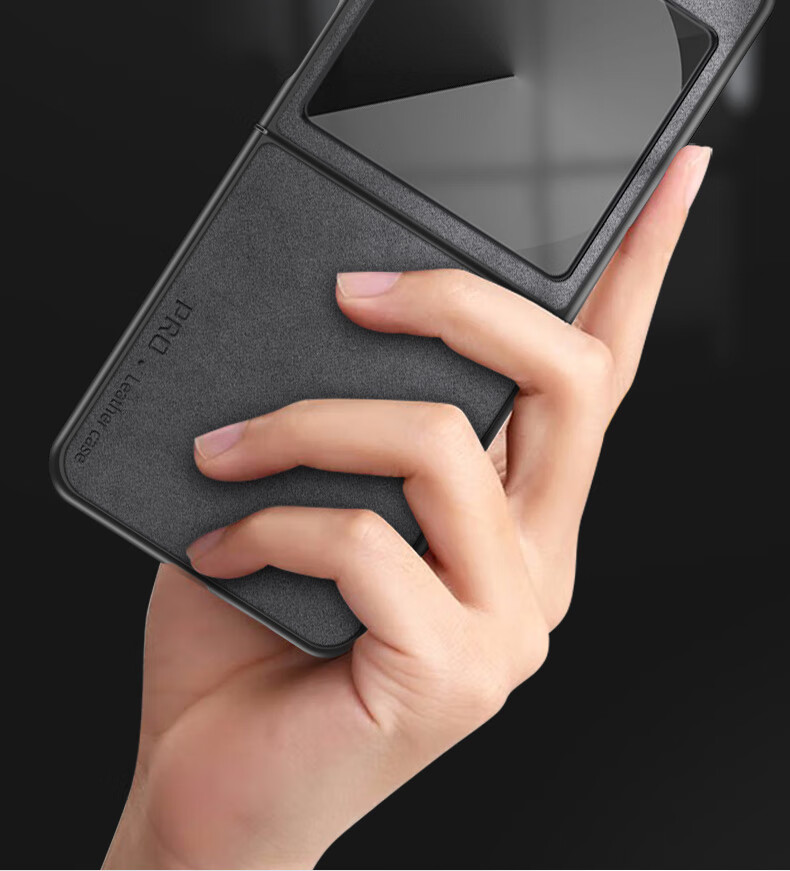 Чехол для Samsung Galaxy Z Flip6, кожаный, складной, противоударный, для мужчин и женщин, графитовый серый