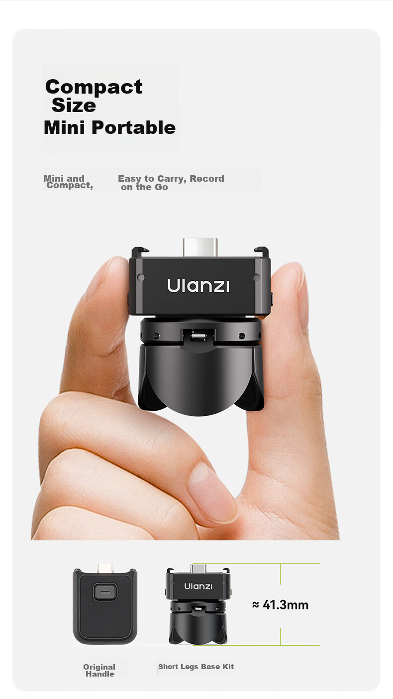 Ulanzi Pocket 3 Ailai Positioning Base, Комплект мини-штатива, Адаптер удлинителя короткой ножки, Подставка, Настольная база, Аксессуар для экшн-камеры