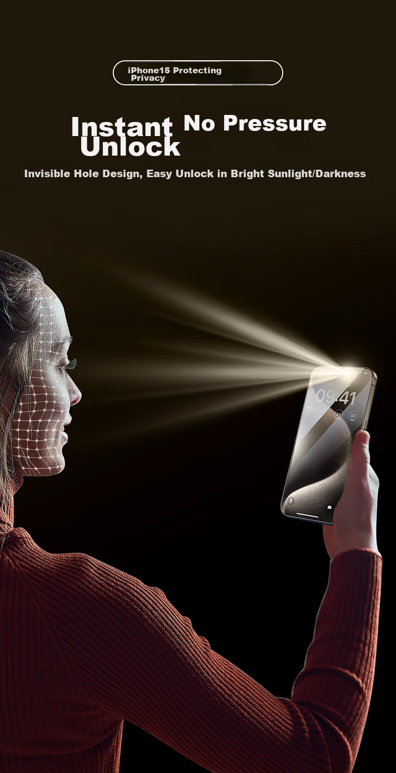 Защитное стекло ESR для iPhone 15 Pro Max, антишпионское, 2 шт.
