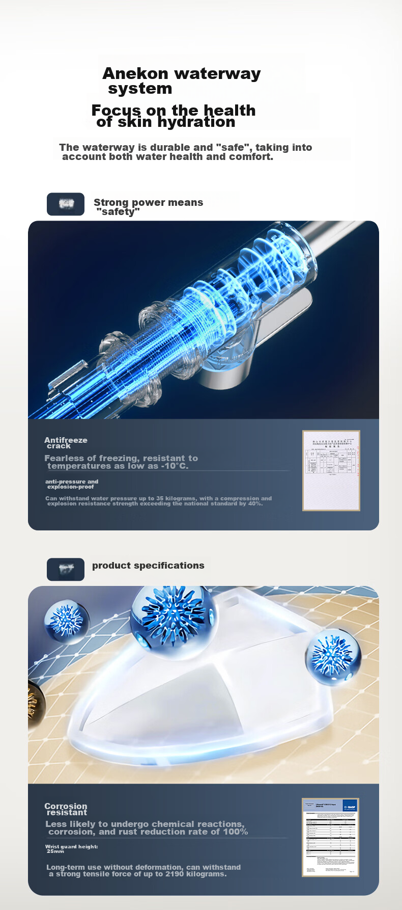 Кухонный смеситель HEGII HMF123-411B, цинковый сплав, горячая и холодная вода, вращение на 360°, высокий поток