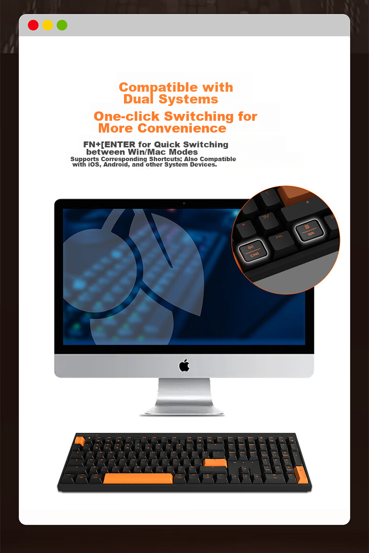 Механическая клавиатура CHERRY MX2.0 PRO, 108 клавиш, беспроводная Bluetooth, игровая и офисная, для ПК, совместима с WIN/MAC, переключатели Night Flame Tea