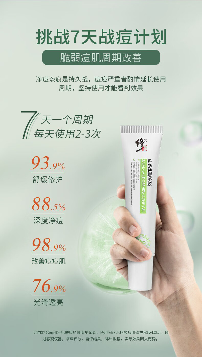 修正丹参祛痘凝胶20g（青春痘粉刺暗疮改善痘印）
