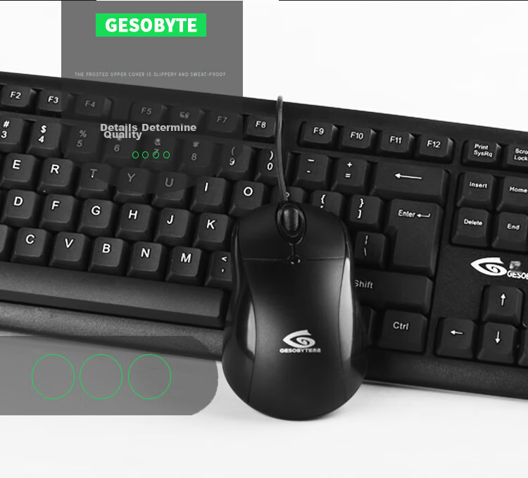 Мышь проводная офисная GESOBYTE M200 PS2 для настольных компьютеров, офисного и домашнего использования с круглым интерфейсом P-Port, корпоративные оптовые закупки, доступен налоговый чек, черная