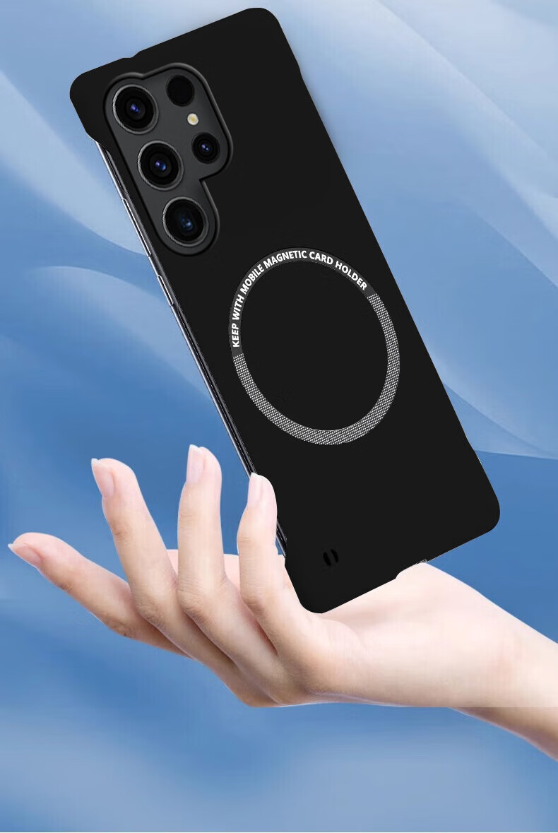 POZZO Чехол для Samsung S24 Ultra, ультратонкий, матовый, безрамочный, с MagSafe, черный