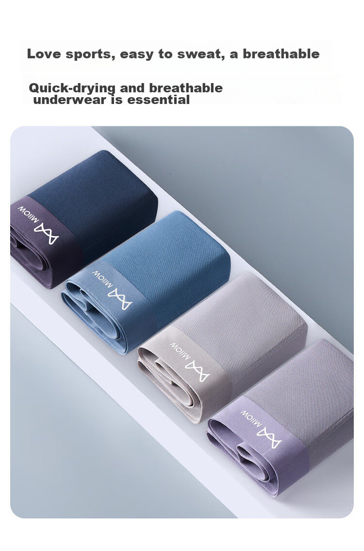 Мужские боксеры MiiOW, набор из 4 пар, из модала, дышащие, мягкие, размер 3XL