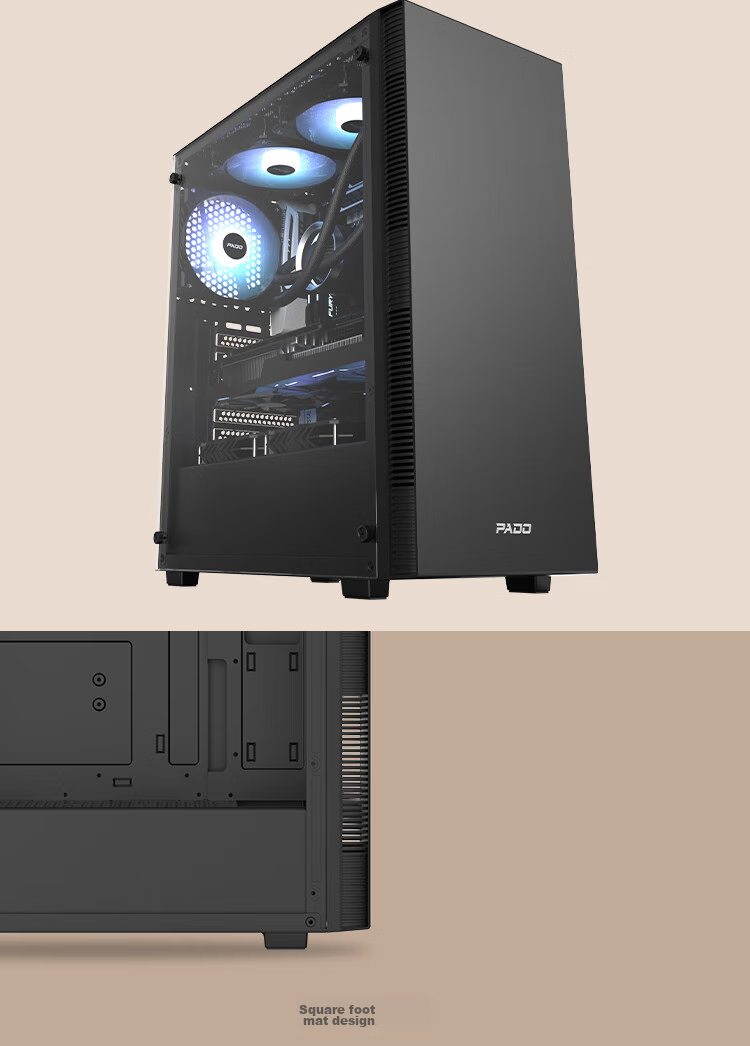 Компьютерный корпус PADO W5 Black, Midi-Tower, ATX/M-ATX/Mini-ITX, Черный
