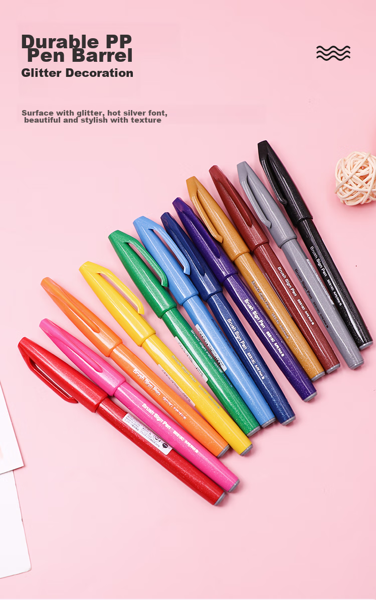 Маркер Pentel SES15C, фиолетовый, с мягкой кистью, для каллиграфии и рисования, 1 шт.