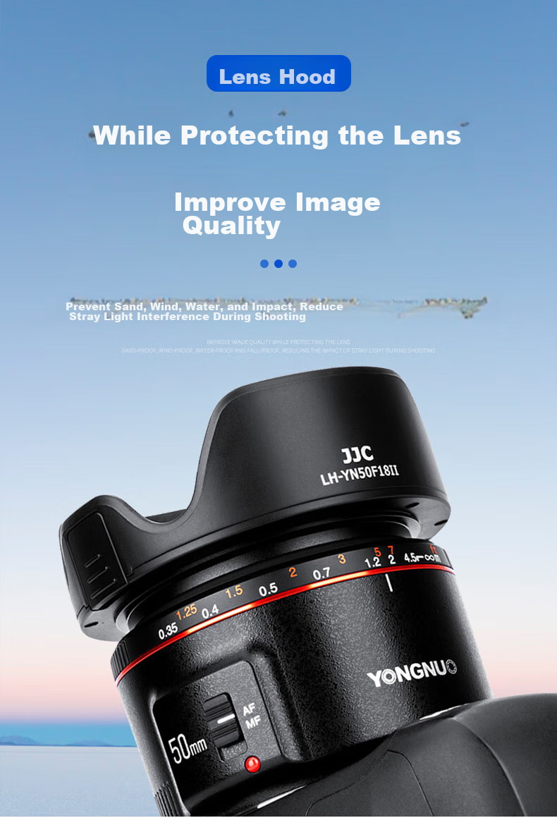 Бленда JJC LH-YN50F18II WHITE 58mm для объектива Yongnuo YN 50mm F/1.8 II