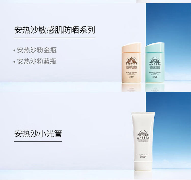 安热沙（Anessa）金灿倍护防晒乳哆啦A梦限定包装微笑款60ml+喷雾套装（已含附件）
