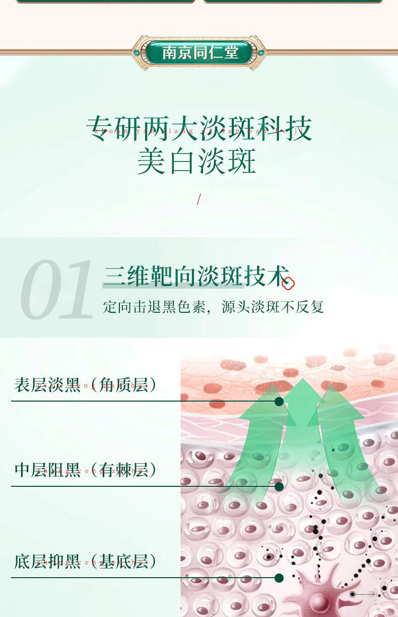  南京同仁堂 美白祛斑霜产品去老年斑黄褐斑晒斑黑斑妊娠斑男女士通用50g