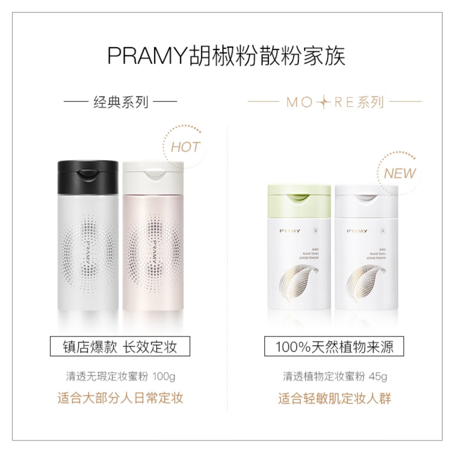柏瑞美（PRAMY） 丝绒蜜粉黑胡椒散粉定妆粉控油定妆持久遮瑕防水防汗自然 01#透明款（适合自然/白皙肤质）