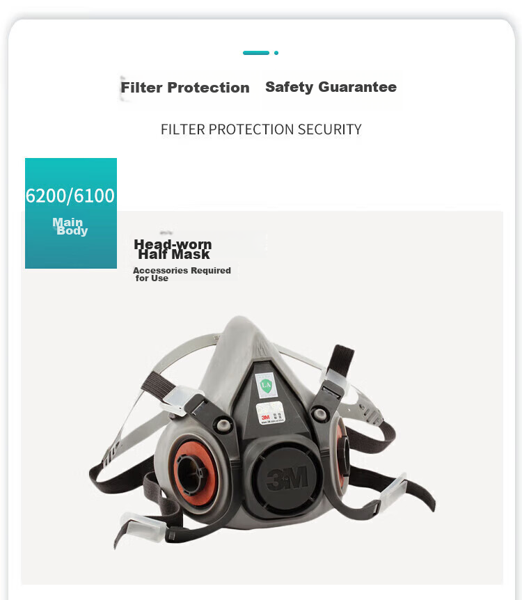 Респиратор 3M 6200 с фильтрами 6003 для защиты от органических паров и газов