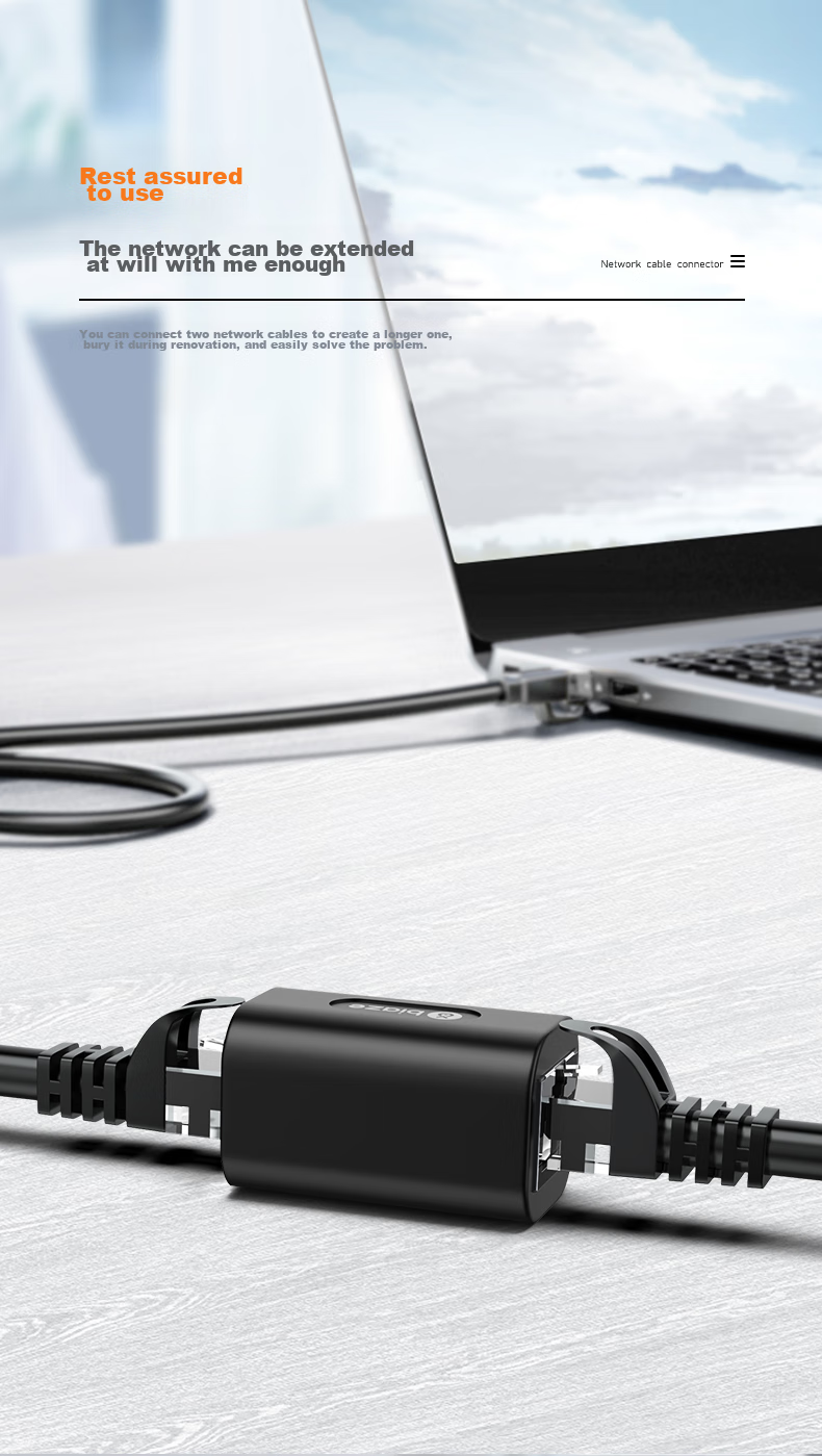 Сетевой кабель BIAZE, 10 шт., удлинитель Gigabit Shielded Network Extension Connector, RJ45 Straight-Through Crystal Head, двухсторонний, подходит для сетевых кабелей Cat5/6