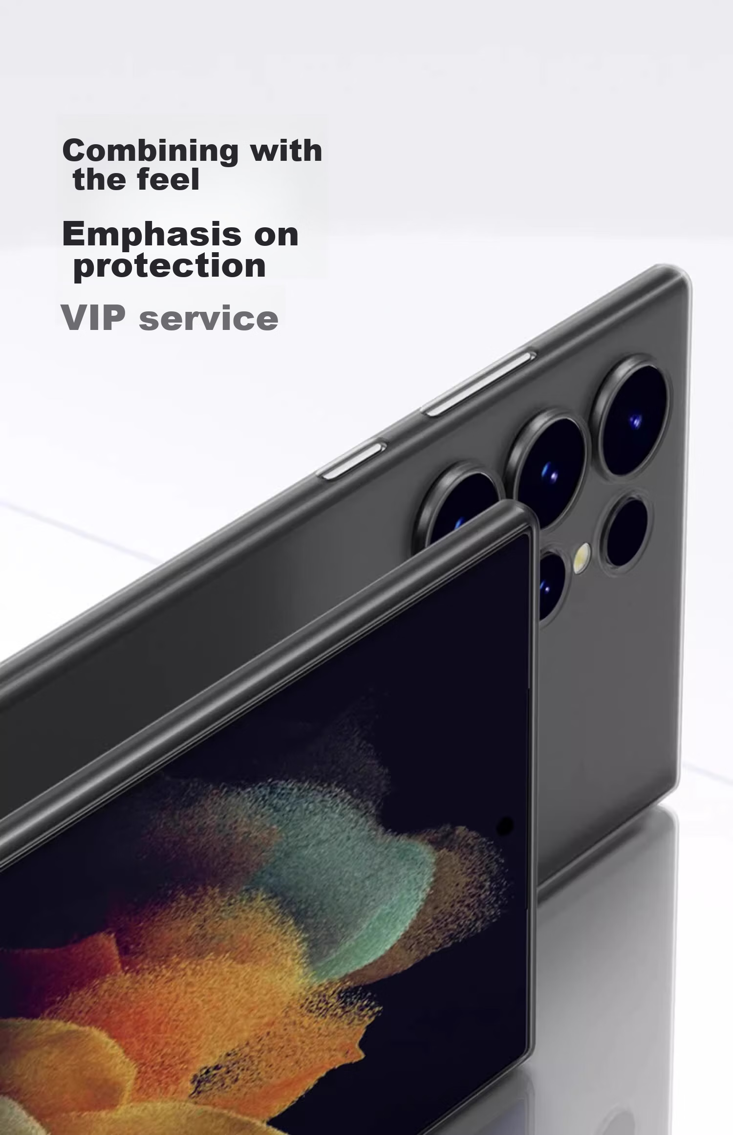 Чехол EDDGA для Samsung S24 Ultra, ультратонкий матовый полупрозрачный, с защитой всех камер, противоударный, прозрачно-белый