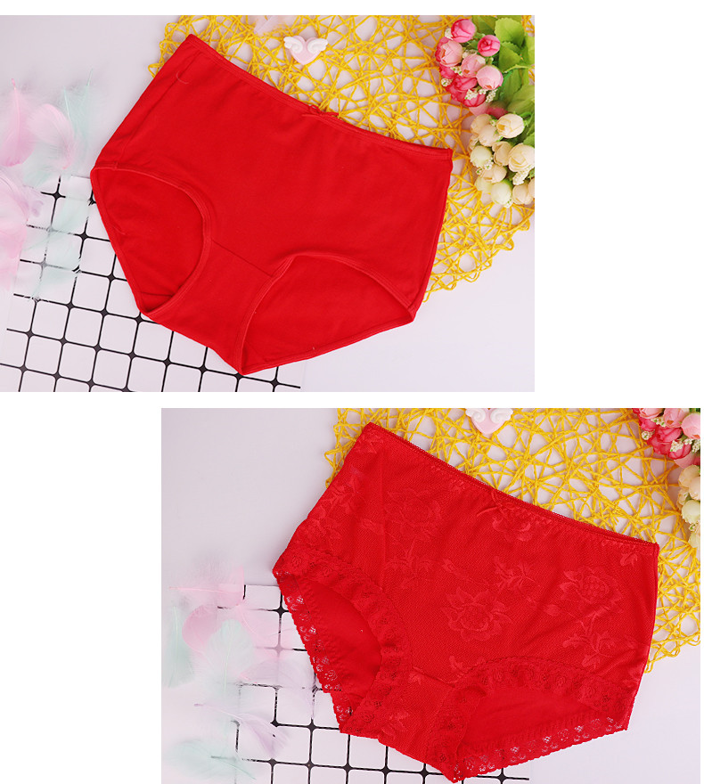 Женские трусы Deanfun, красные, 95% хлопок, размер XXL, 4 шт. в подарочной упаковке