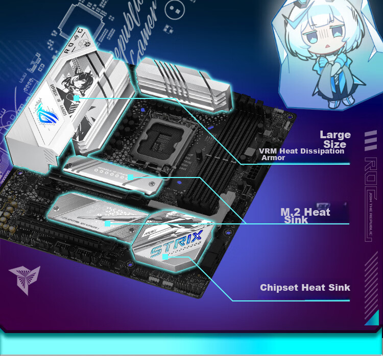 Материнская плата ROG STRIX B760-G GAMING WIFI S, поддержка DDR5, процессоров 14700K/14600KF (Intel B760/LGA 1700)