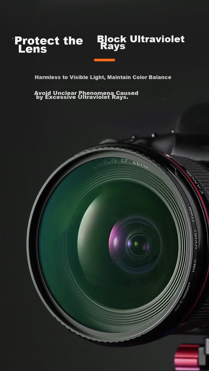 Zhuoer 72mm HMC UV Filter, Защита объектива для беззеркальных и DSLR камер, 18-слойное сверхтонкое покрытие, без виньетирования, высокая четкость, высокая прозрачность, подходит для фильтров камер Canon Nikon Sony