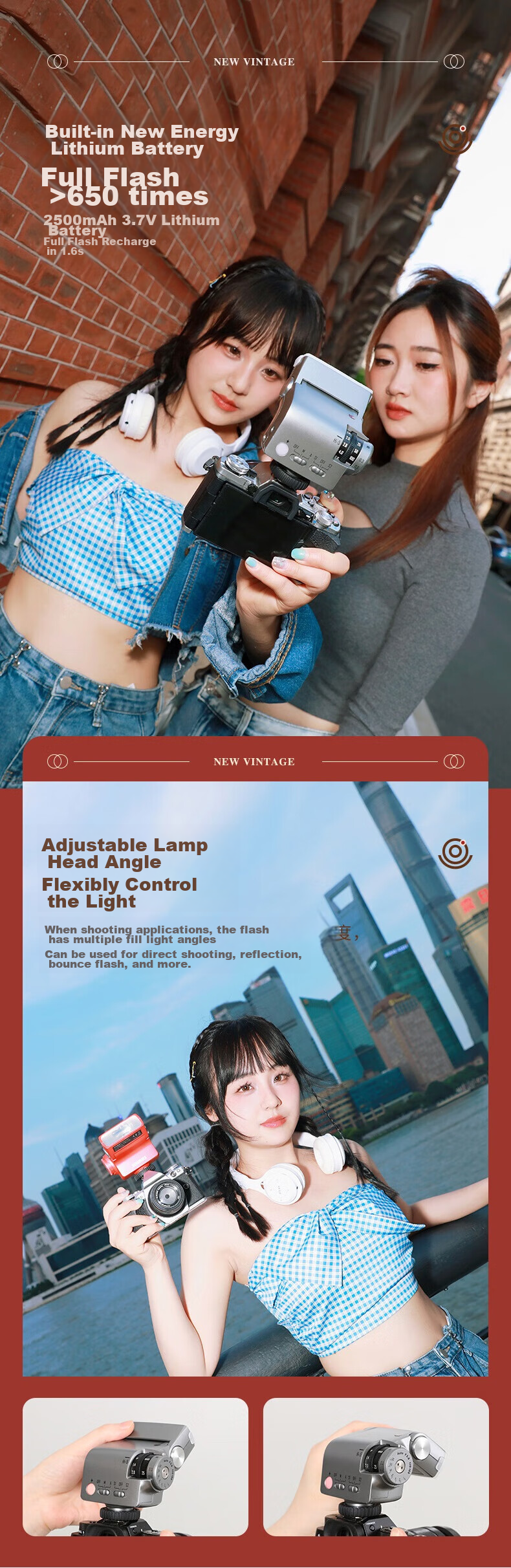 JINBEI Hi-5 HSS Retro Speedlite - портативная студийная вспышка для фотосъемки, совместимая с Sony, Fuji, Canon, Nikon, Olympus