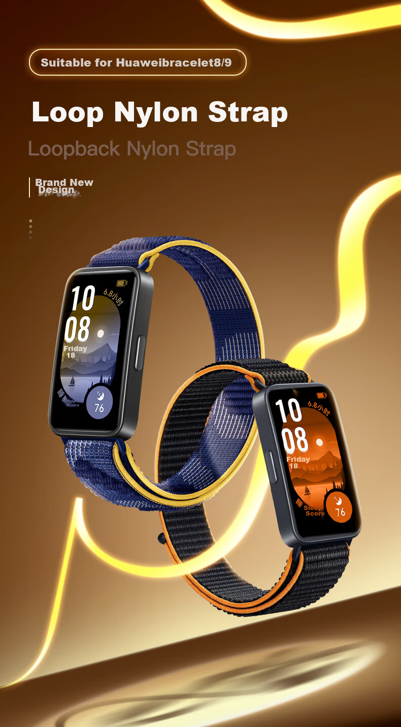 Ремешок BHO для Huawei Band 10/9/8, нейлоновый, синий