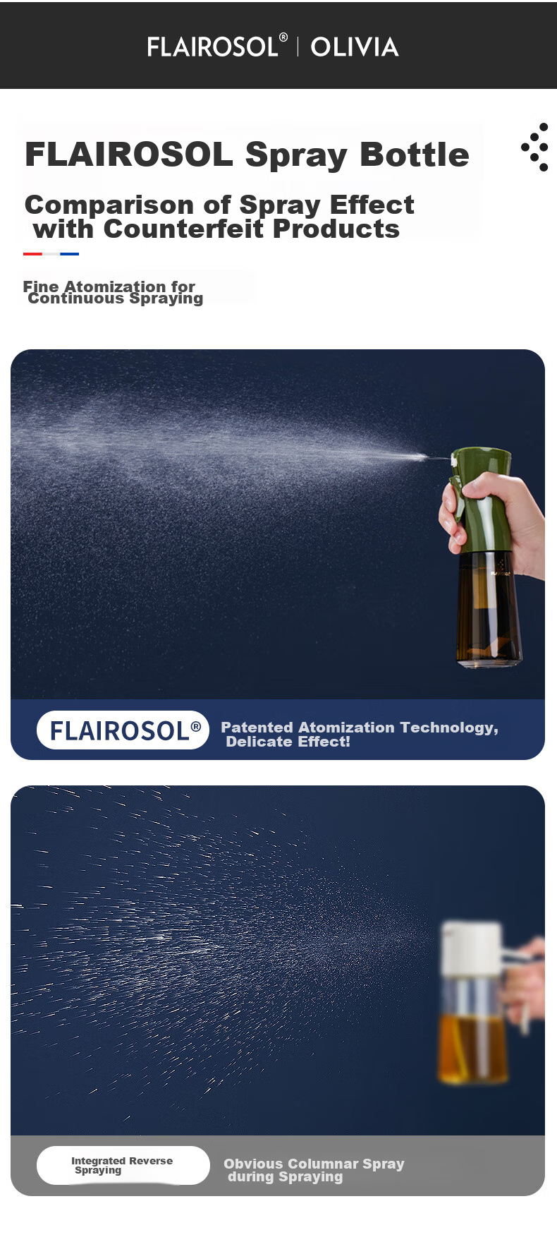 Масляный распылитель FLAIROSOL, распылитель масла с голландским патентом, кухонная бутылка для контроля масла, 200 мл * 2