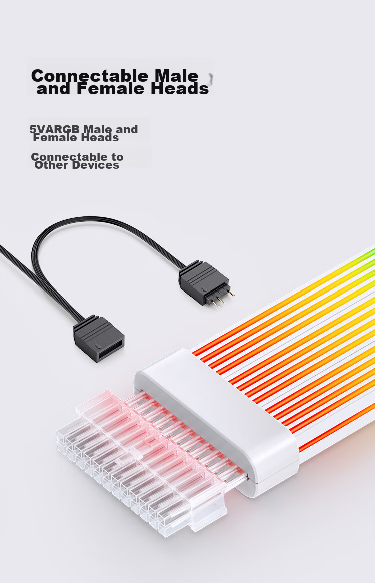 Кабель-удлинитель питания JONSBO Rainbow Bridge DY-2 24-pin с ARGB подсветкой, 5V