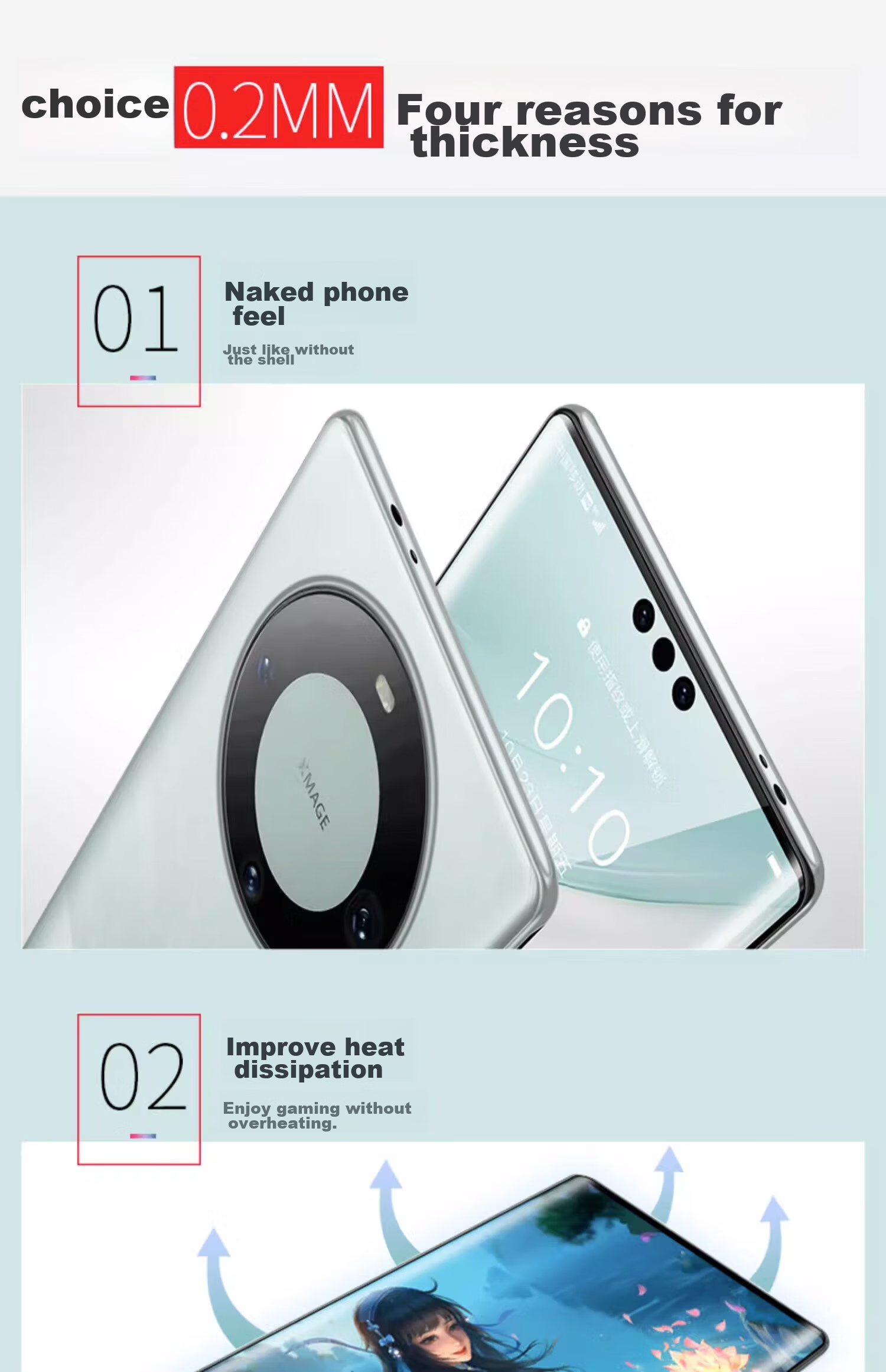 Чехол EDDGA для Huawei Mate60 Pro, ультратонкий, матовый, полупрозрачный, с полной защитой объектива, противоударный, приятный на ощупь