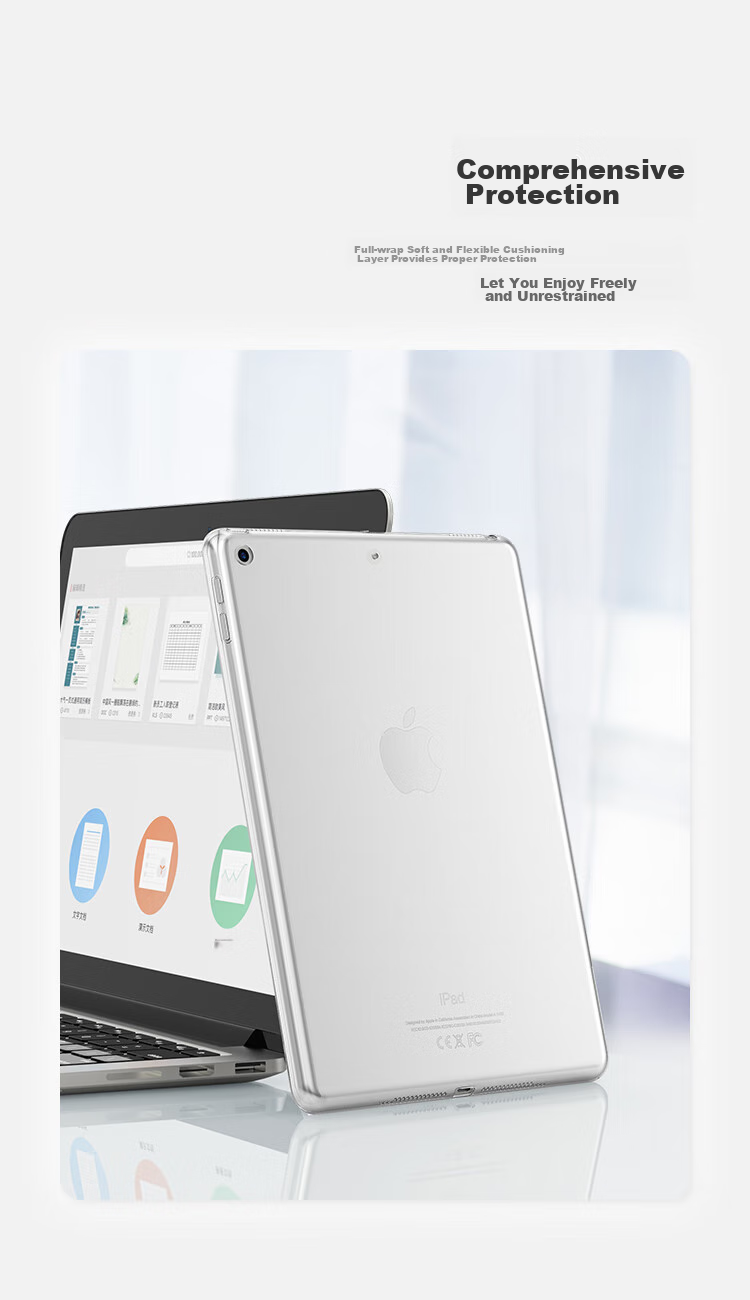 Чехол BIAZE для Apple iPad 9.7 дюймов (2018/2017), защитный силиконовый прозрачный, PB02-Transparent White