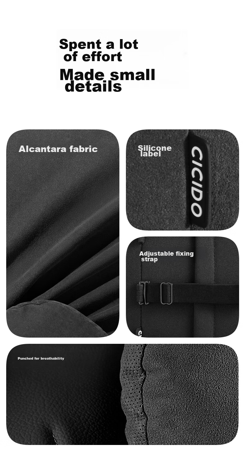 Подушка под поясницу CICIDO Alcantara для Mercedes-Benz, Maybach, Tesla, универсальная, черная