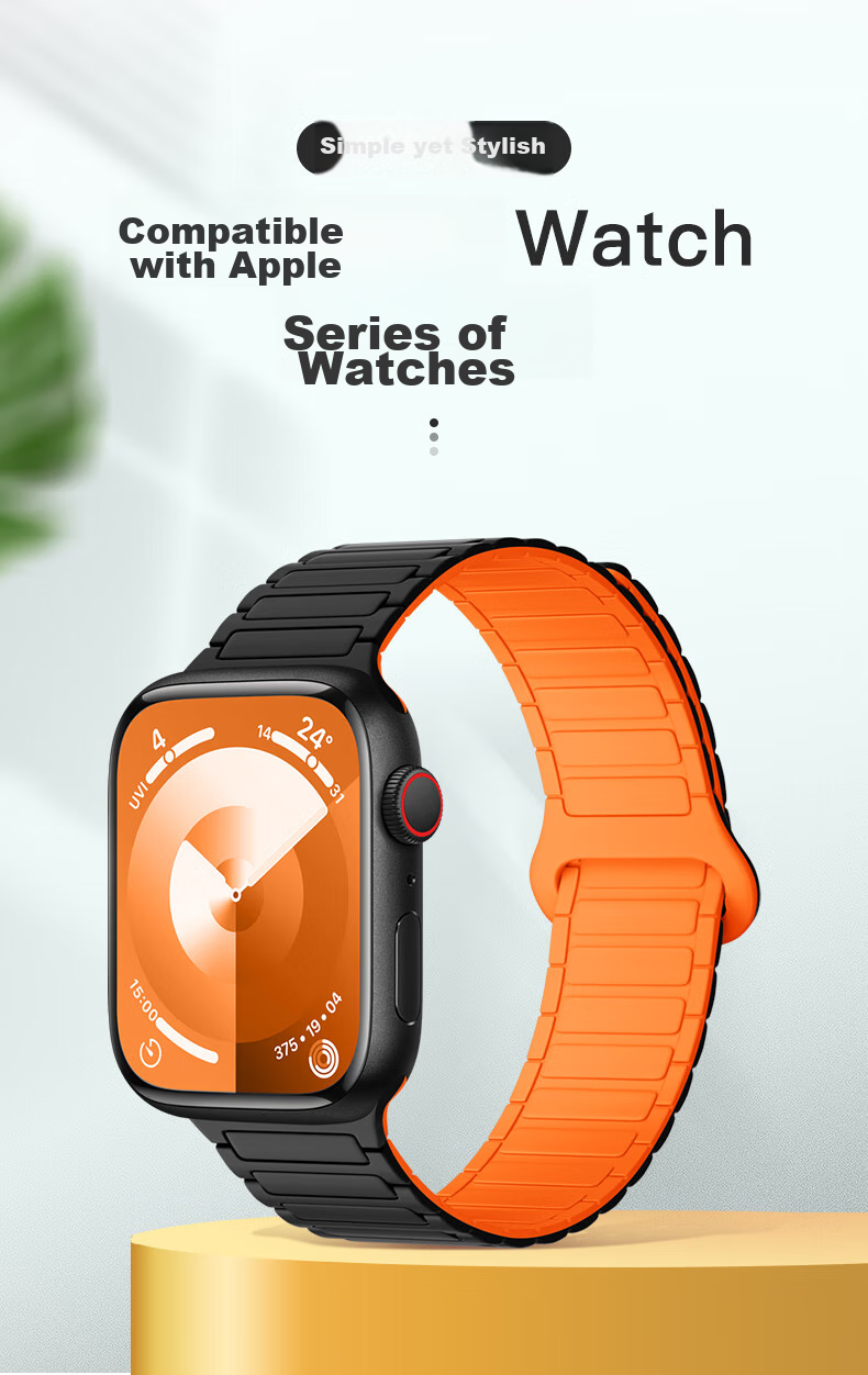 Ремешок BHO для Apple Watch, магнитный, силиконовый, двухсторонний, контрастный цвет, для S11/S10/SE3, S9/8/7/6/Ultra3/2-го поколения