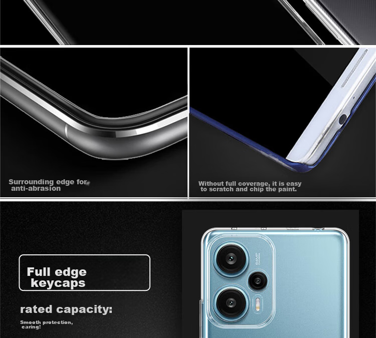 ESCASE Чехол для Xiaomi Redmi Note 12 Turbo, прозрачный, ультратонкий, противоударный, TPU, с отверстием для шнурка