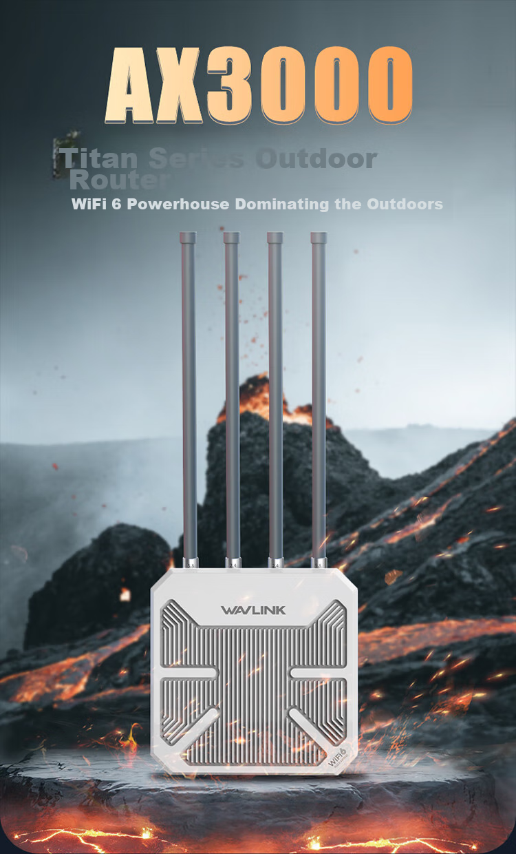 Wavlink AERIAL HD9 AX3000 WiFi 6 уличный маршрутизатор, двухдиапазонный беспроводной мост высокой мощности, всенаправленное покрытие, базовая станция WiFi для наружного видеотрансляции и сетевых зон