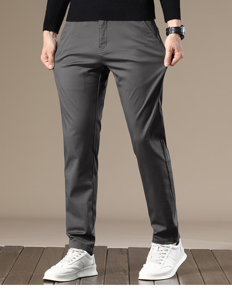 Брюки ROMON Casual Pants мужские, повседневные, прямые, темно-серые, размер 38