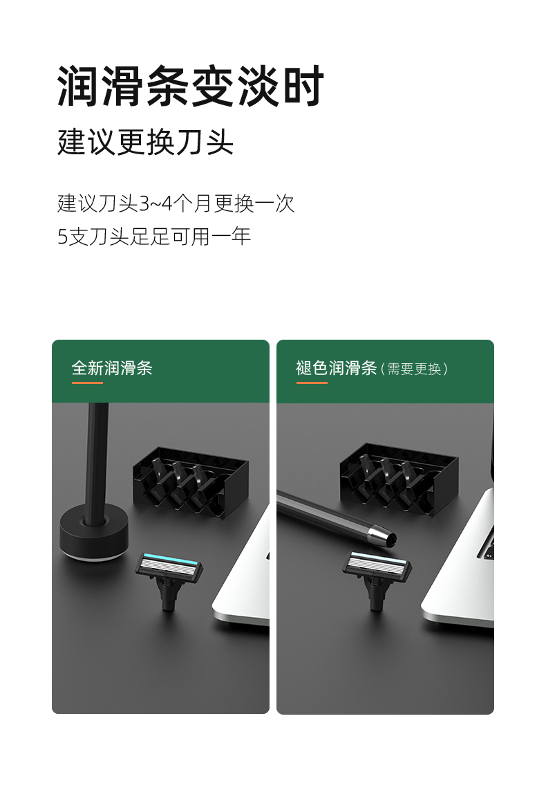 焕醒手动剃须刀老式刮胡刀德国进口锋速5层刀片8件套礼盒装送男友